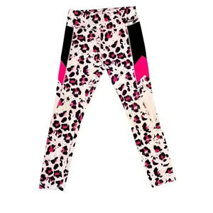 Justice Girls pink cheetah print leggings size XL